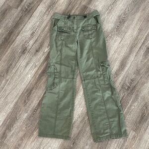 Brandy Melville Kim cargo utility pants green straight leg small